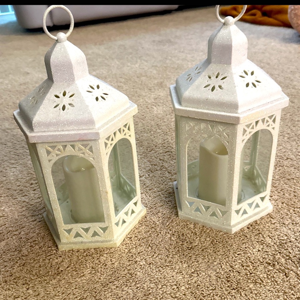 Christmas lanterns with candles